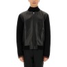 NAPPA LEATHER AND KNITTED BOMBER JACKET