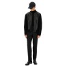 NAPPA LEATHER AND KNITTED BOMBER JACKET