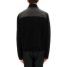 NAPPA LEATHER AND KNITTED BOMBER JACKET