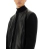 NAPPA LEATHER AND KNITTED BOMBER JACKET
