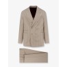 Silk suit with pinstripe motif