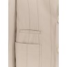 Silk suit with pinstripe motif