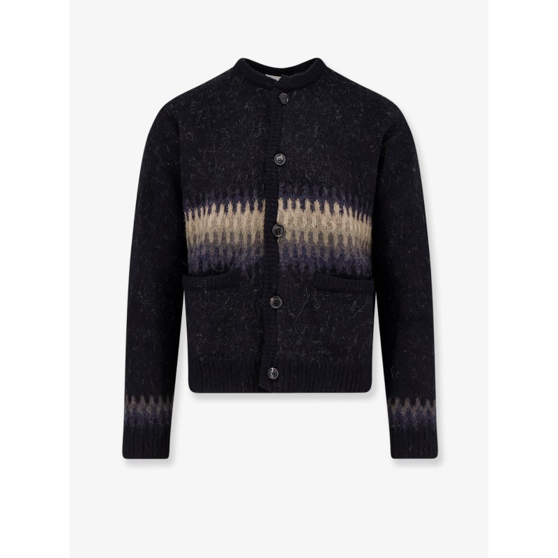 Jacquard alpaca cardigan
