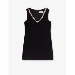 Crepe mini dress with jewel trim