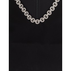 Crepe mini dress with jewel trim