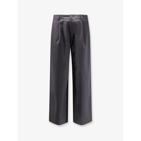 Wool blend pinstriped trousers