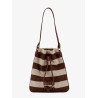 Canvas striped bucket bag