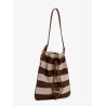 Canvas striped bucket bag