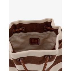 Canvas striped bucket bag