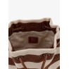 Canvas striped bucket bag