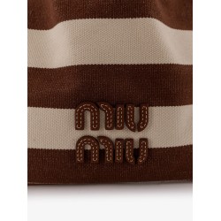 Canvas striped bucket bag