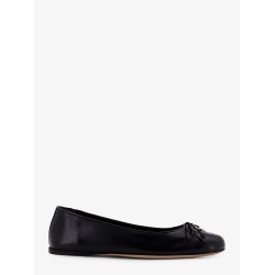 Leather ballerinas with patent leather detail