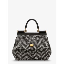 Sicily Medium chevron fabric shoulder bag