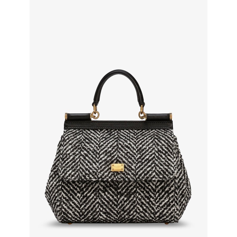 Sicily Medium chevron fabric shoulder bag