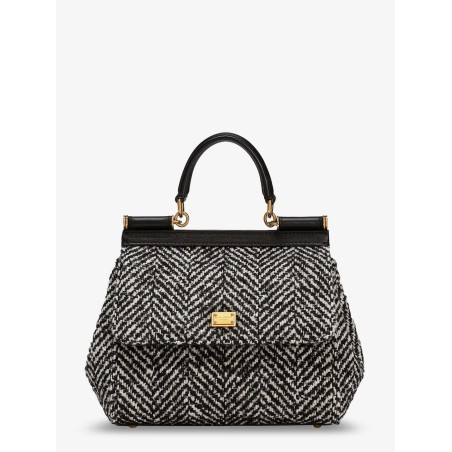 Sicily Medium chevron fabric shoulder bag