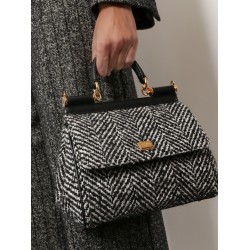 Sicily Medium chevron fabric shoulder bag