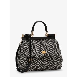 Sicily Medium chevron fabric shoulder bag