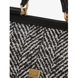 Sicily Medium chevron fabric shoulder bag