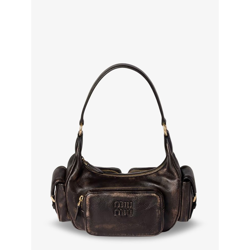 Pocket leather shoulder bag