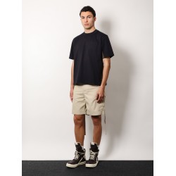 Cotton t-shirt with nylon inserts