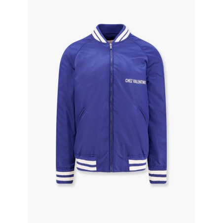 Nylon jacket with frontal and back chez valentino print