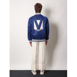 Nylon jacket with frontal and back chez valentino print