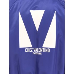 Nylon jacket with frontal and back chez valentino print