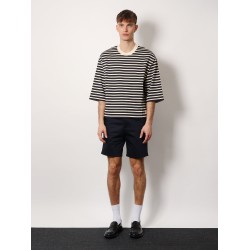 Cotton bermuda shorts with elastic detail