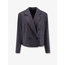 Double-breasted wool blend blazer