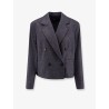 Double-breasted wool blend blazer