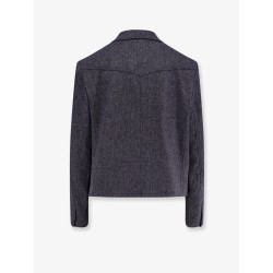 Double-breasted wool blend blazer
