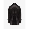 Long padded leather jacket