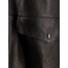 Long padded leather jacket