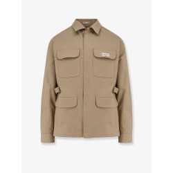 Double-faced cotton blend satin Saharan shirt