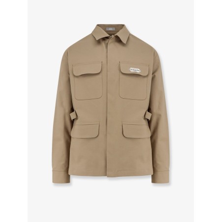 Double-faced cotton blend satin Saharan shirt