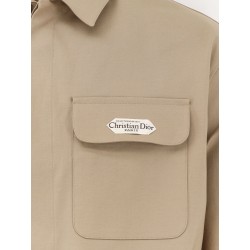 Double-faced cotton blend satin Saharan shirt