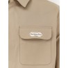 Double-faced cotton blend satin Saharan shirt