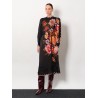 Satin midi dress with floral print