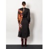 Satin midi dress with floral print