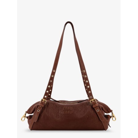 Nappa leather bag with embossed Logo Lettering