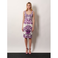 Maiolica silk pencil skirt