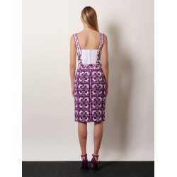 Maiolica silk pencil skirt