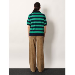 Striped cotton polo shirt
