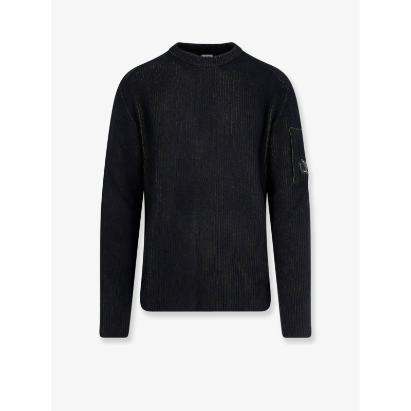 Fleece knit ribbed sweater