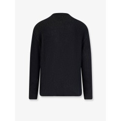 Fleece knit ribbed sweater