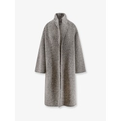 Bouclé coat with herringbone pattern