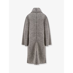 Bouclé coat with herringbone pattern
