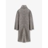Bouclé coat with herringbone pattern