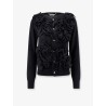 Wool cardigan with ruffled detail