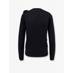 Wool cardigan with ruffled detail